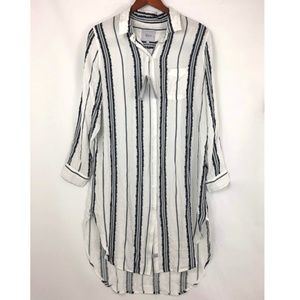 Rails Shirt Dress Blue Feather Stripes